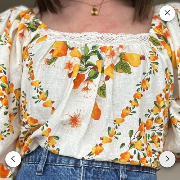 Atelier Nicole Miller Cashew Fruit Print Boho Tunic Top. NWOT - Picture 10 of 16